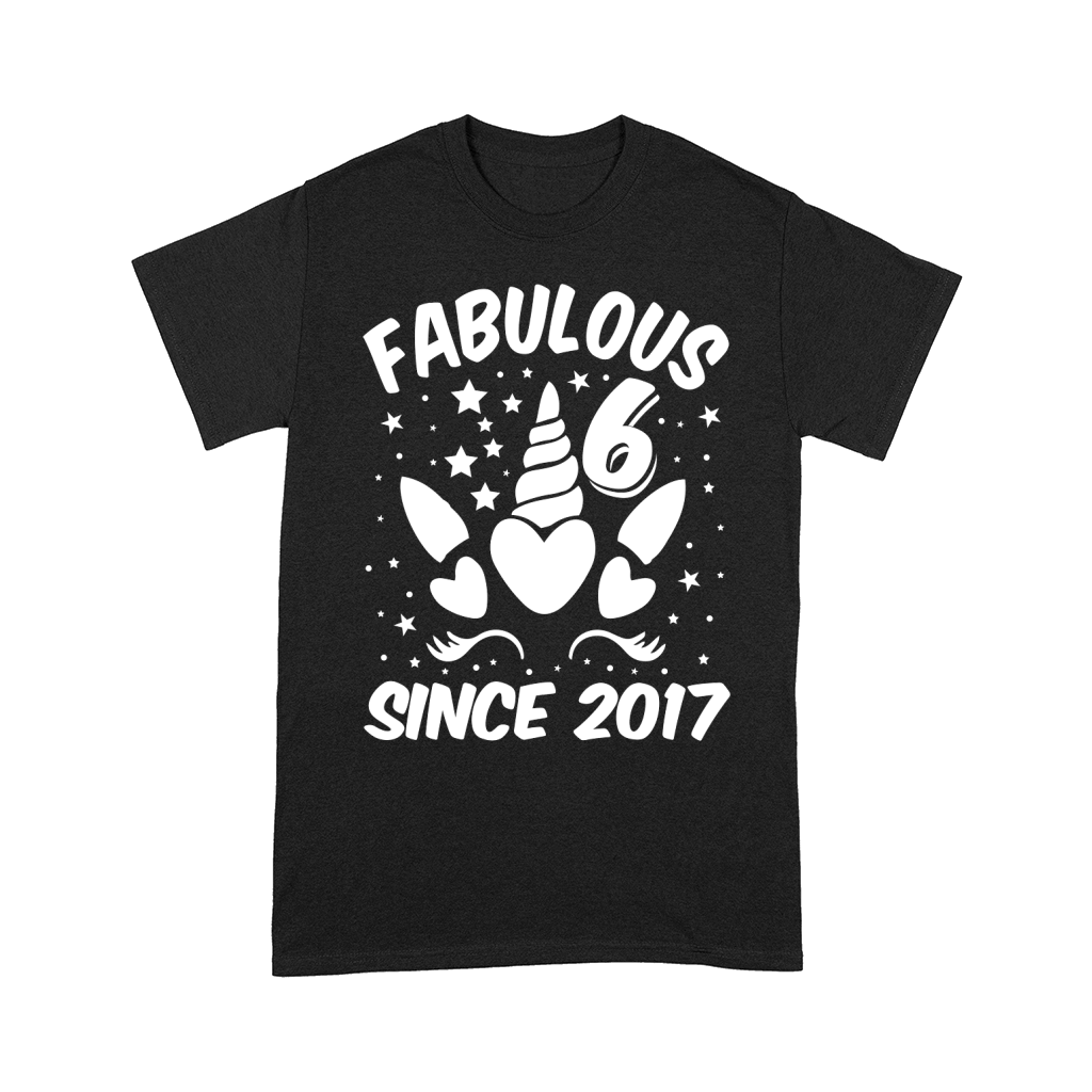 Fabulous 6 Since 2017 Unicorn Birthday T Shirt Design (2) Comfort T-shirt
