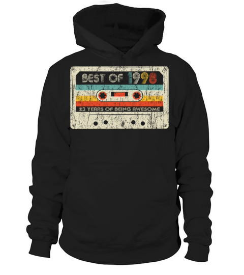 23Rd Birthday Gifts Vintage Best Of 1998 Retro Cas Hoodie Unisex
