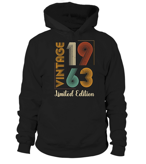 Vintage 1963 Limited Edition 60th Birthday T Shirt Design (1) Hoodie Unisex
