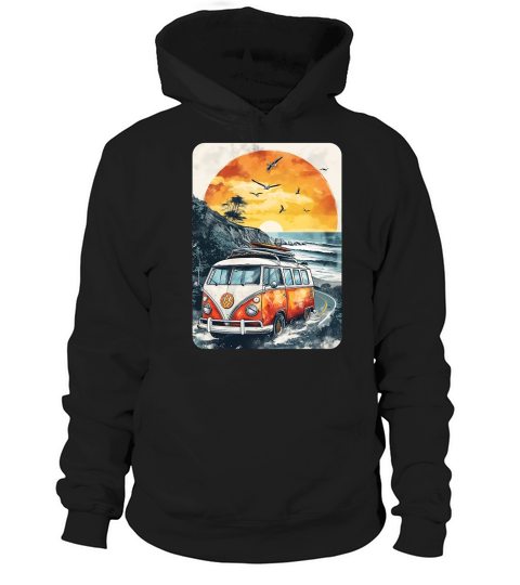 Vintage Van Summer Road Trip Hoodie Unisex