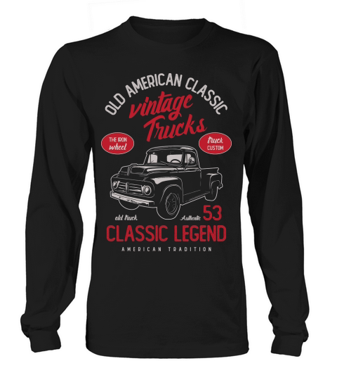 American vintage classic trucks Vector Long sleeved Unisex