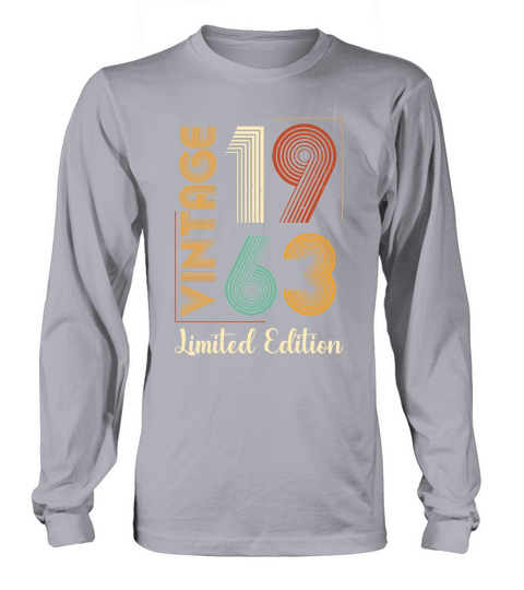 Vintage 1963 Limited Edition 60th Birthday T Shirt Design (1) Long sleeved Unisex