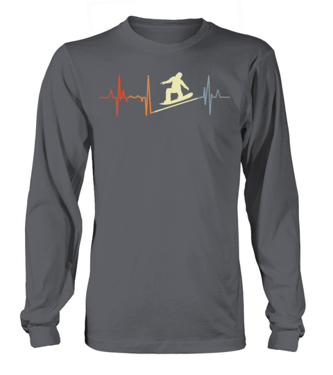 Vintage Snowboard Heartbeat Long sleeved Unisex