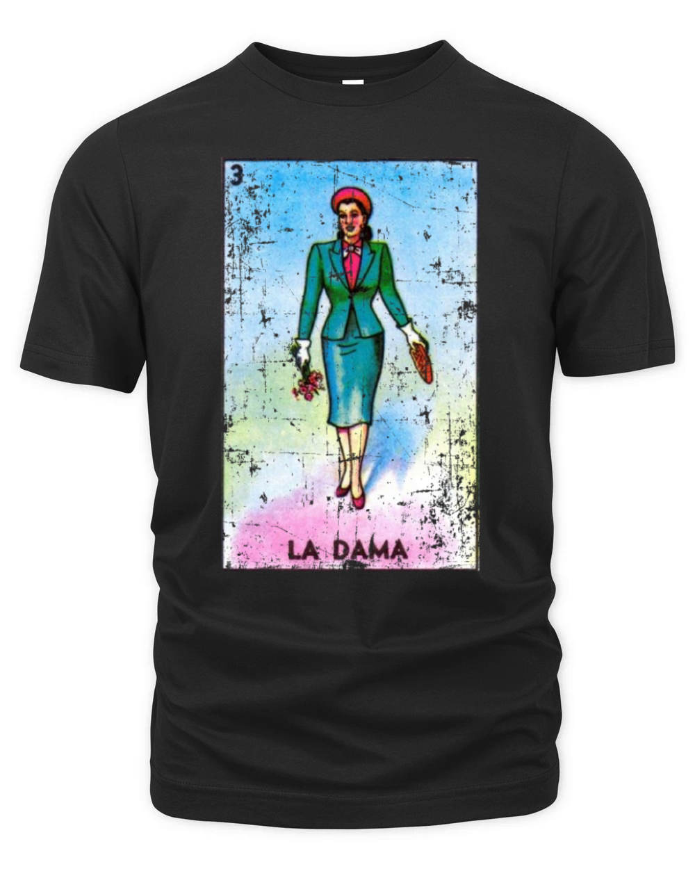 La Dama Mexican Loteria Bingo Card Organic Unisex T-shirt
