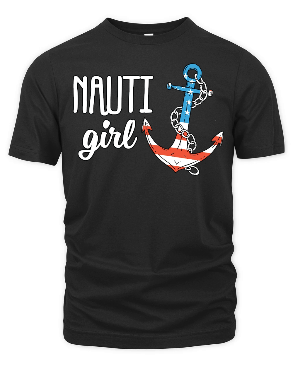 Nauti Girl Anchor America Organic Unisex T-shirt