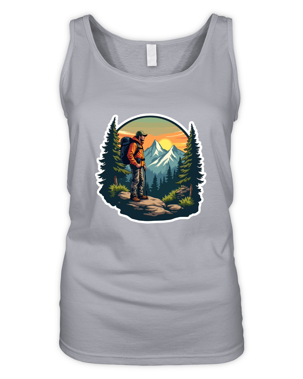Mountain explorer hiking adventure Illus Organic Women's Tank Top