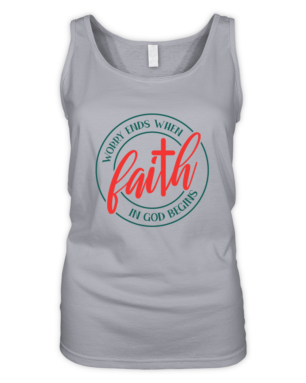worry ends when faith in god begins Organic Women's Tank Top