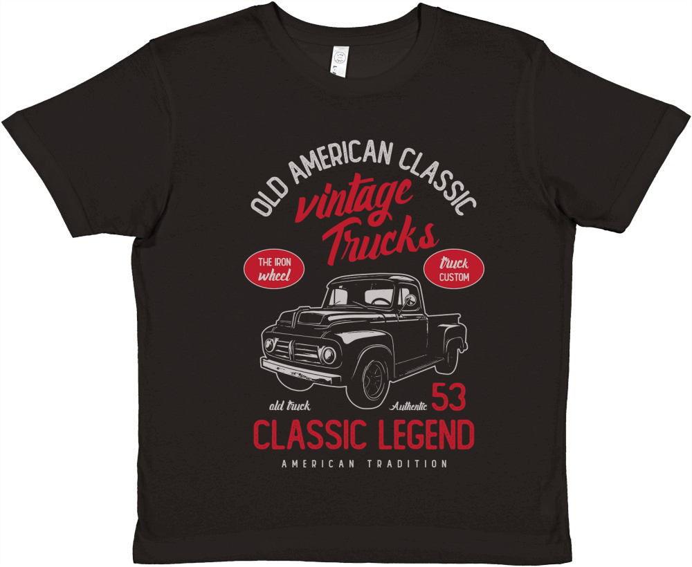 American vintage classic trucks Vector Premium Kids Crewneck T-shirt