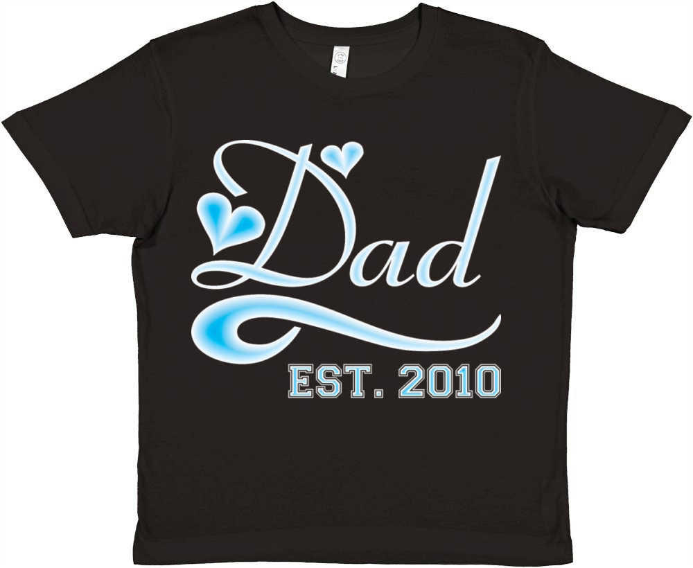 Dad Established 2010 Happy Fathers Day Premium Kids Crewneck T-shirt