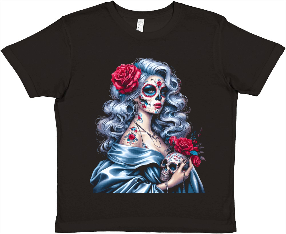 Day of the Dead Sugar Skull Woman Premium Kids Crewneck T-shirt