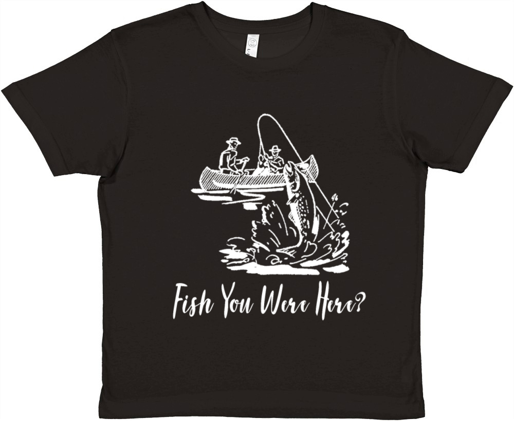 Fish You Were Here Vintage Fishing Kayak Premium Kids Crewneck T-shirt