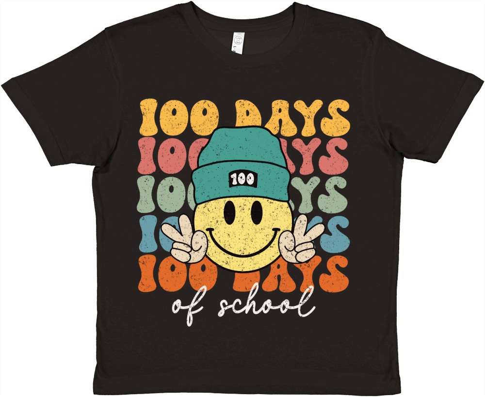 Retro 100 Days of School 100th Day Premium Kids Crewneck T-shirt