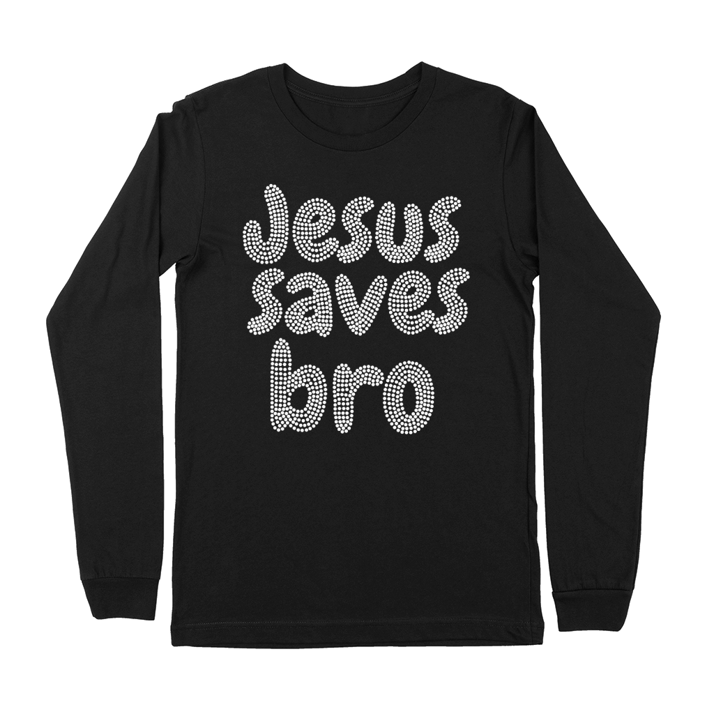Jesus Saves Bro Rhinestone Templates Premium Long Sleeve
