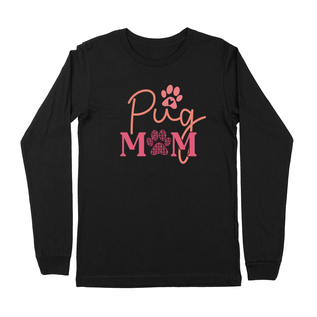 Pug Mom Shirt Dog Lover Valentines Day Premium Long Sleeve
