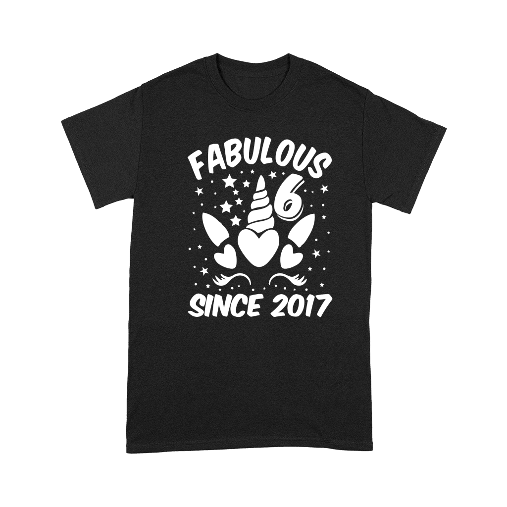 Fabulous 6 Since 2017 Unicorn Birthday T Shirt Design (2) Premium T-shirt