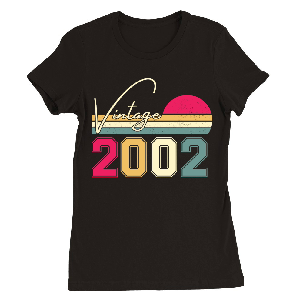 Birthday  Vintage Classic Born In 2002 Premium Womens Crewneck T-shirt