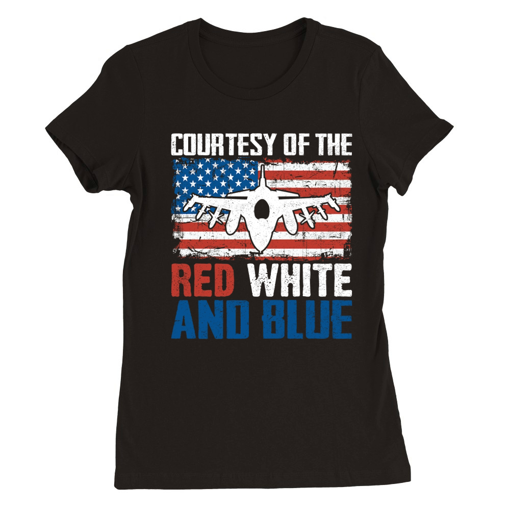 Courtesy Of The Red White And Blue Premium Womens Crewneck T-shirt