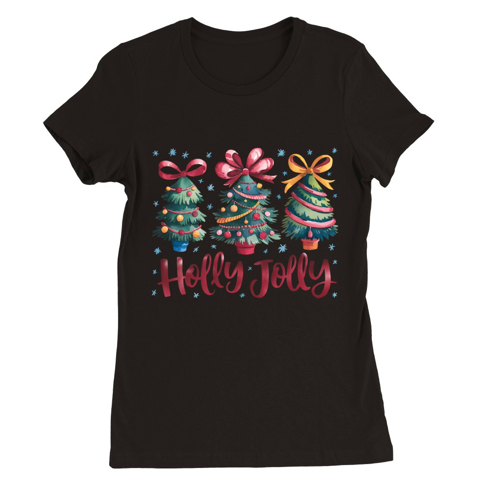 Holly Jolly3 Premium Womens Crewneck T-shirt