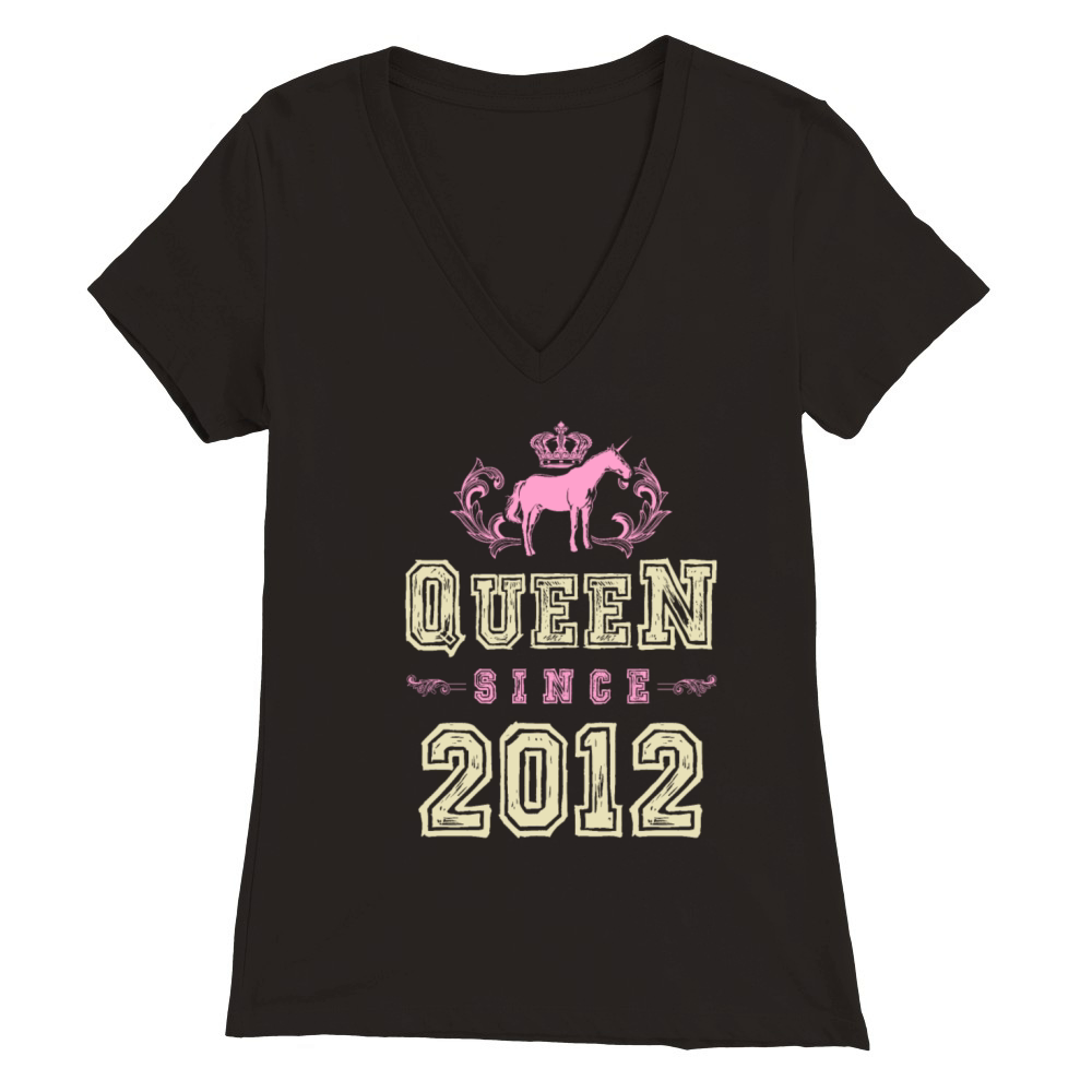 2012 Queen unicorn Premium Womens V-Neck T-shirt