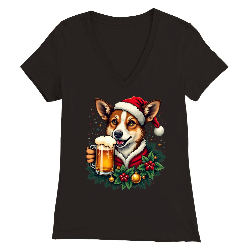 Animal Beer Christmas Sublimation Bundle 14 Premium Womens V-Neck T-shirt
