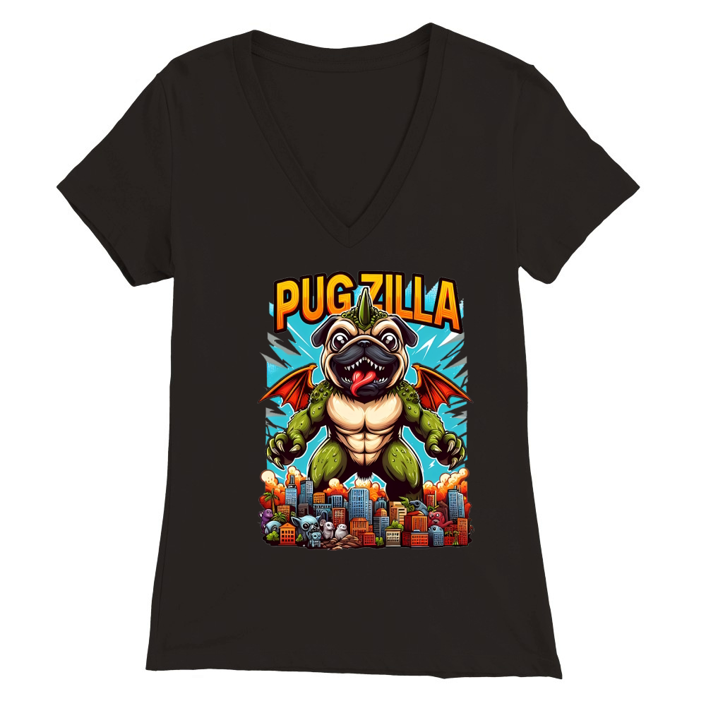 dogzilla (20) Premium Womens V-Neck T-shirt