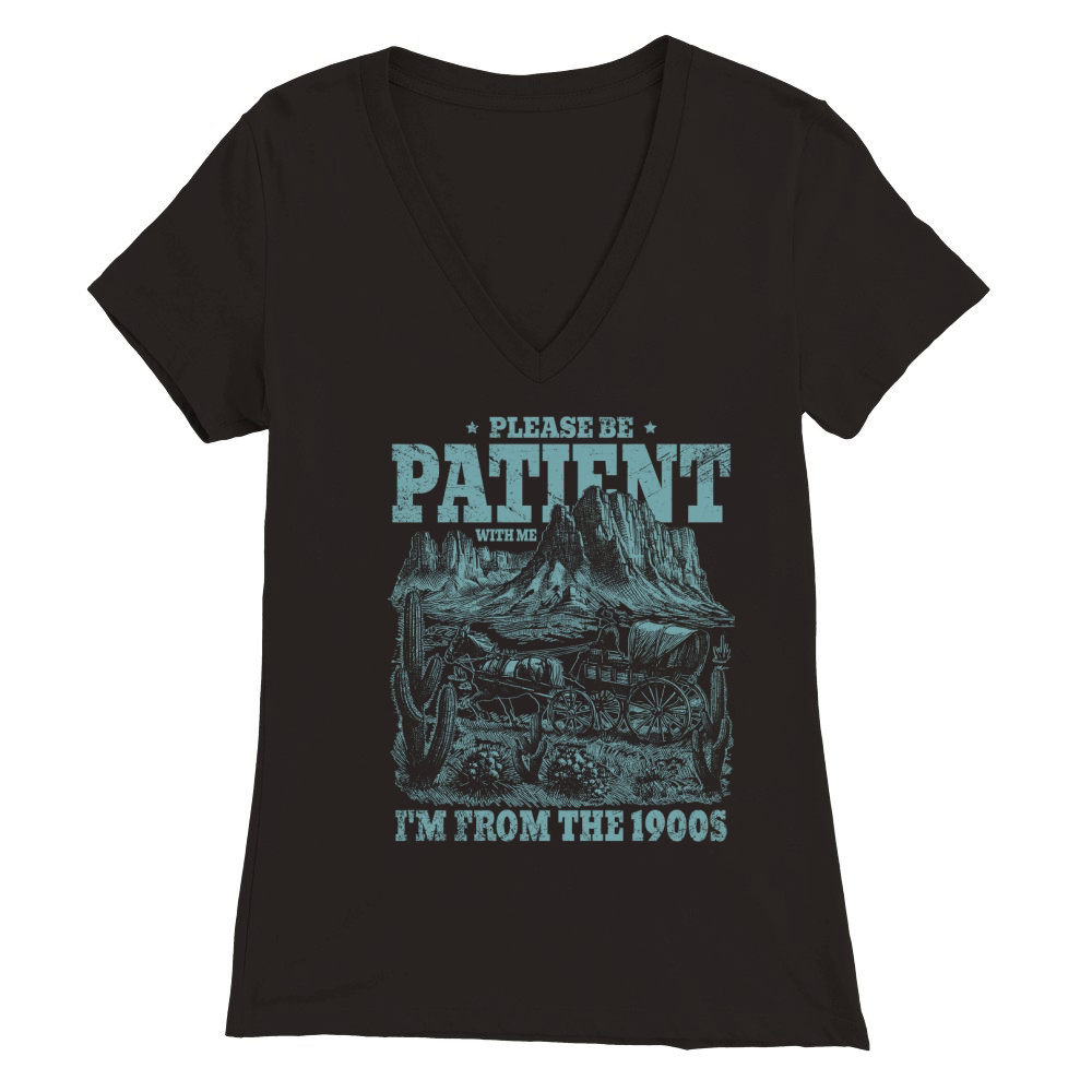 Please Be Patient With Me D Green GR Premium Womens V-Neck T-shirt
