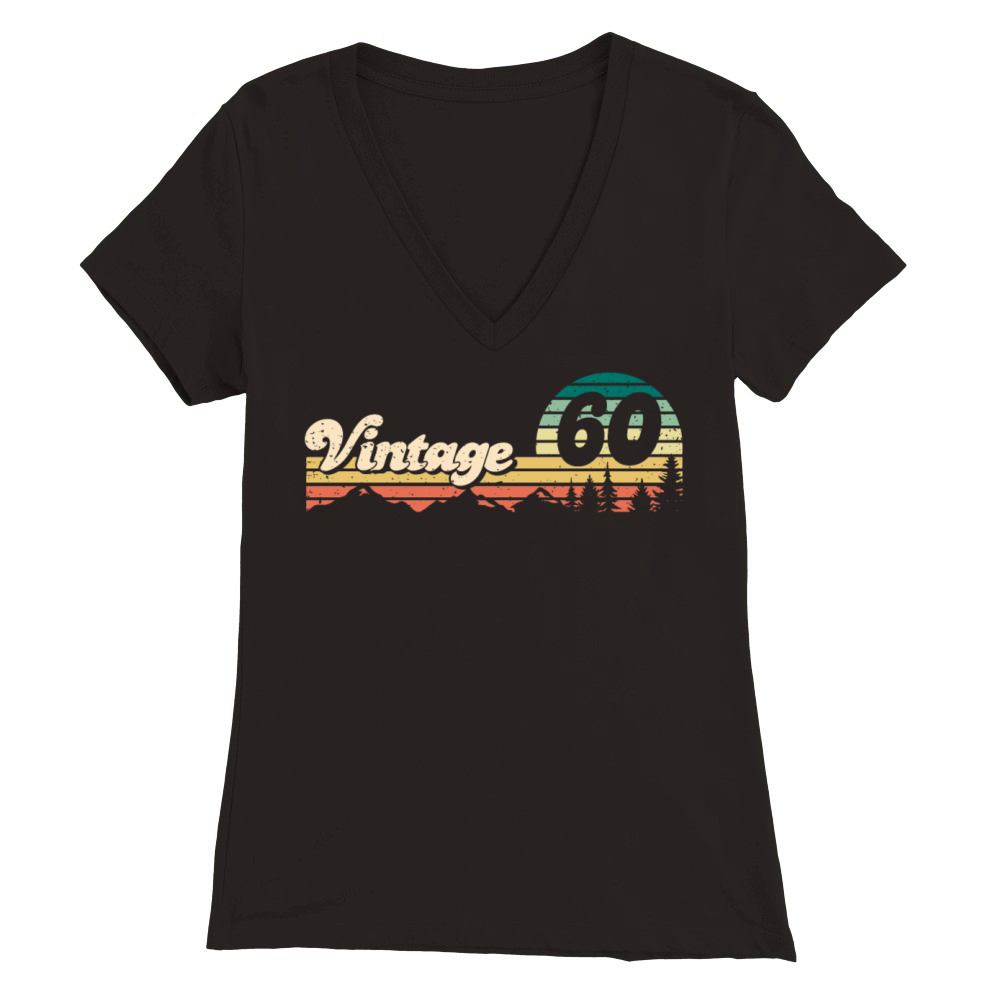 Vintage 1960 62th Birthday 62 Years Gift Bday Premium Womens V-Neck T-shirt
