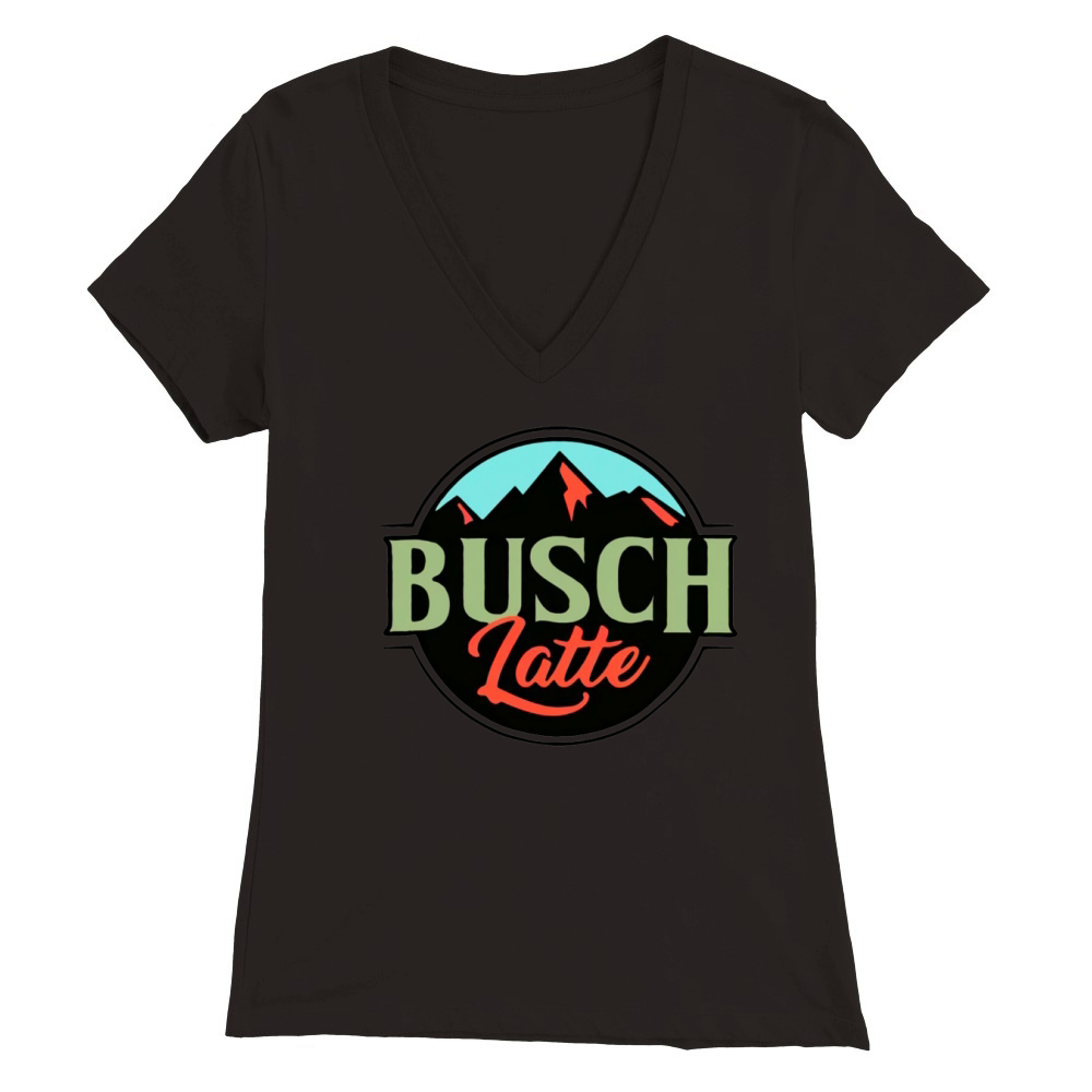 Vintage Busch Light Busch Latte Premium Womens V-Neck T-shirt