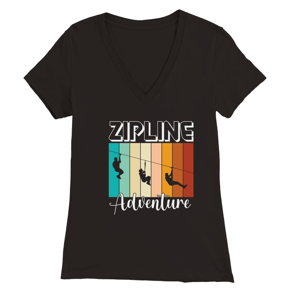 Zipline adventure 02 Premium Womens V-Neck T-shirt