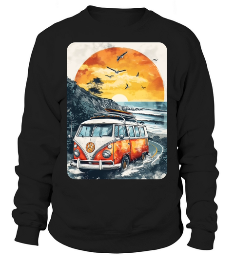 Vintage Van Summer Road Trip Sweatshirt Unisex