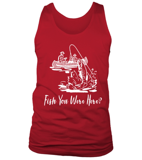 Fish You Were Here Vintage Fishing Kayak Tank Top Unisex