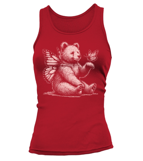 Bear With Butterfly Wings Vintage D Pink GR Tank top Woman