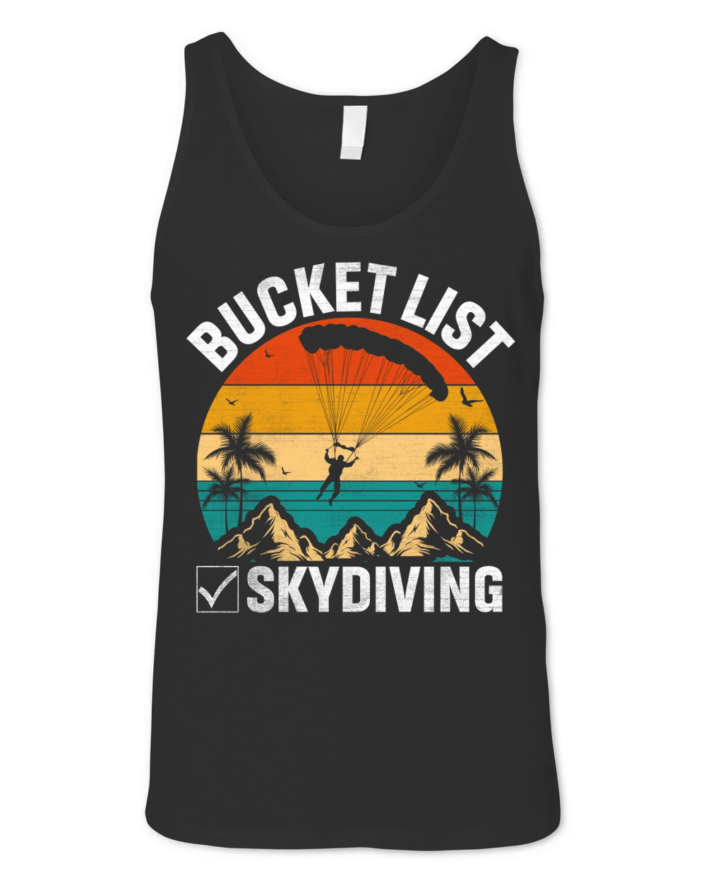 Bucket list skydiving 10 Unisex Jersey Tank