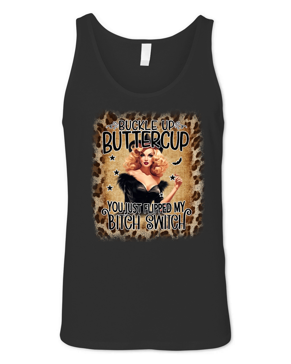 Buttercup Vintage Witch Leopard Unisex Jersey Tank