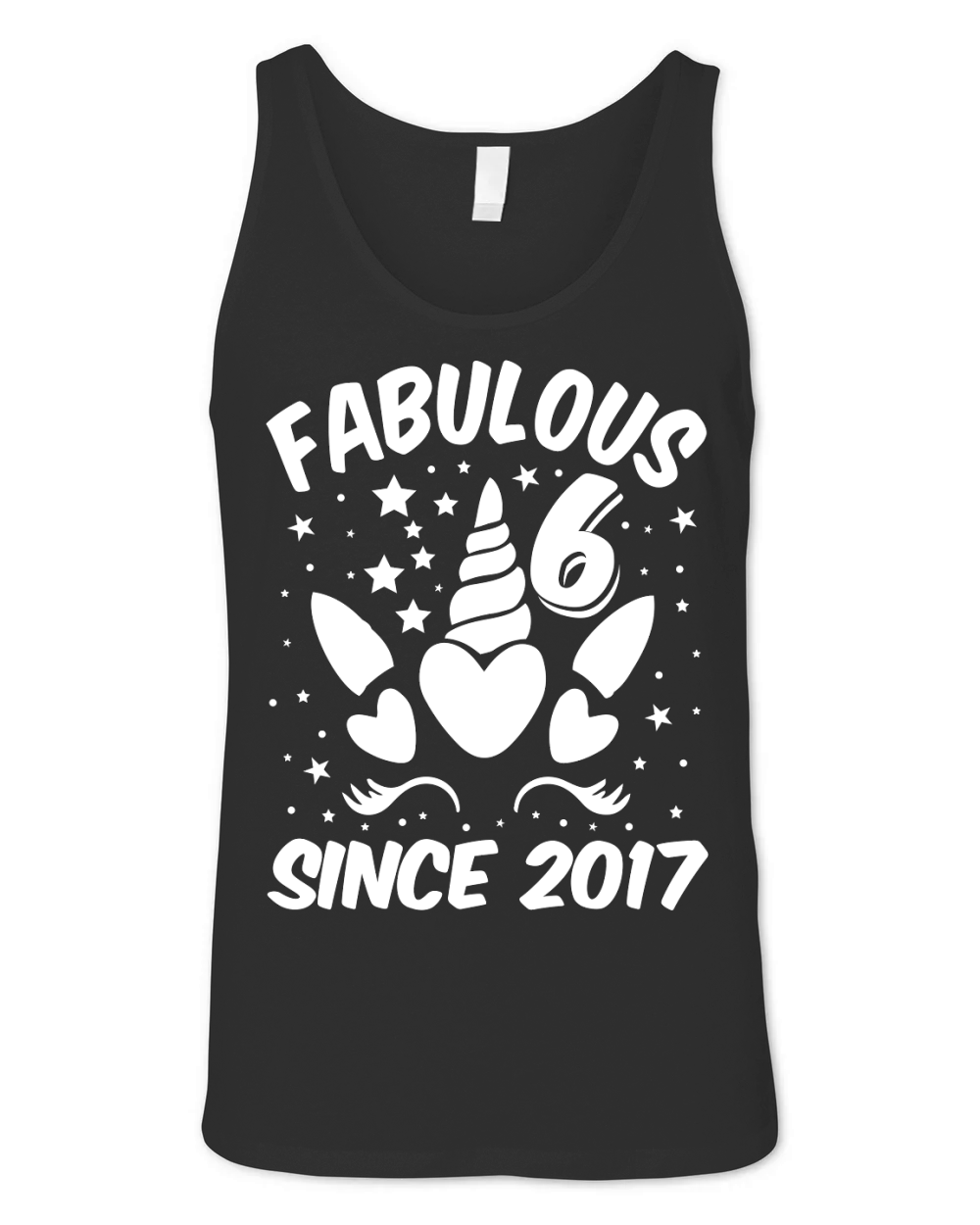 Fabulous 6 Since 2017 Unicorn Birthday T Shirt Design (2) Unisex Jersey Tank