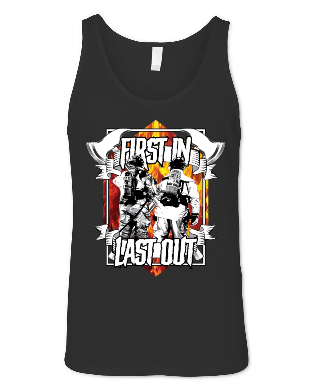 Fire Brigade First In Last Out Unisex Jersey Tank