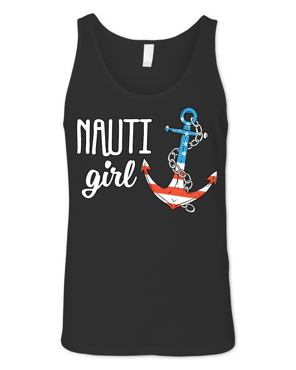 Nauti Girl Anchor America Unisex Jersey Tank