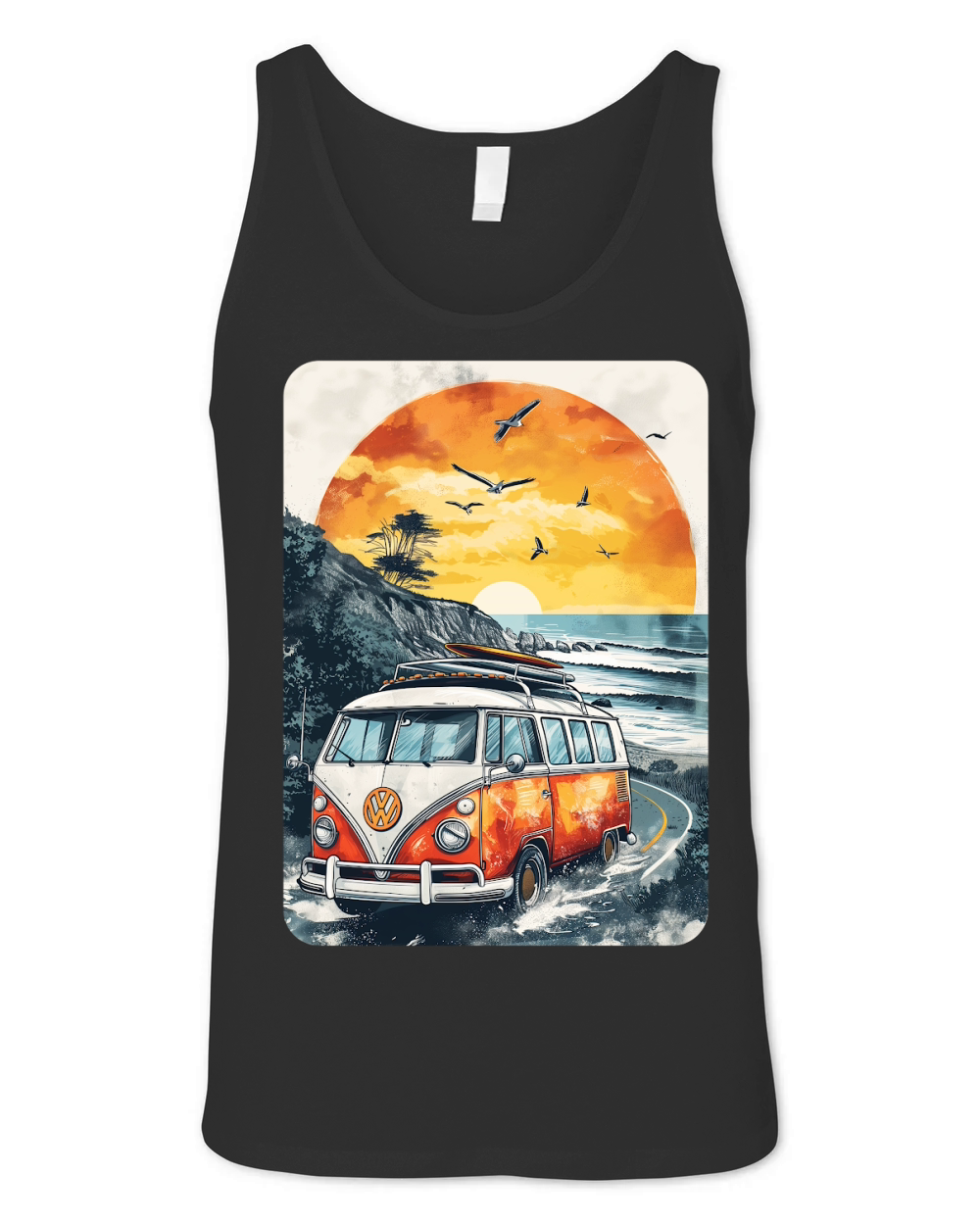 Vintage Van Summer Road Trip Unisex Jersey Tank