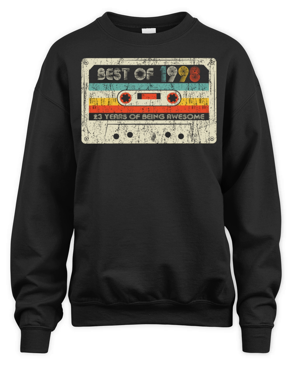 23Rd Birthday Gifts Vintage Best Of 1998 Retro Cas Unisex Premium Crewneck Sweatshirt