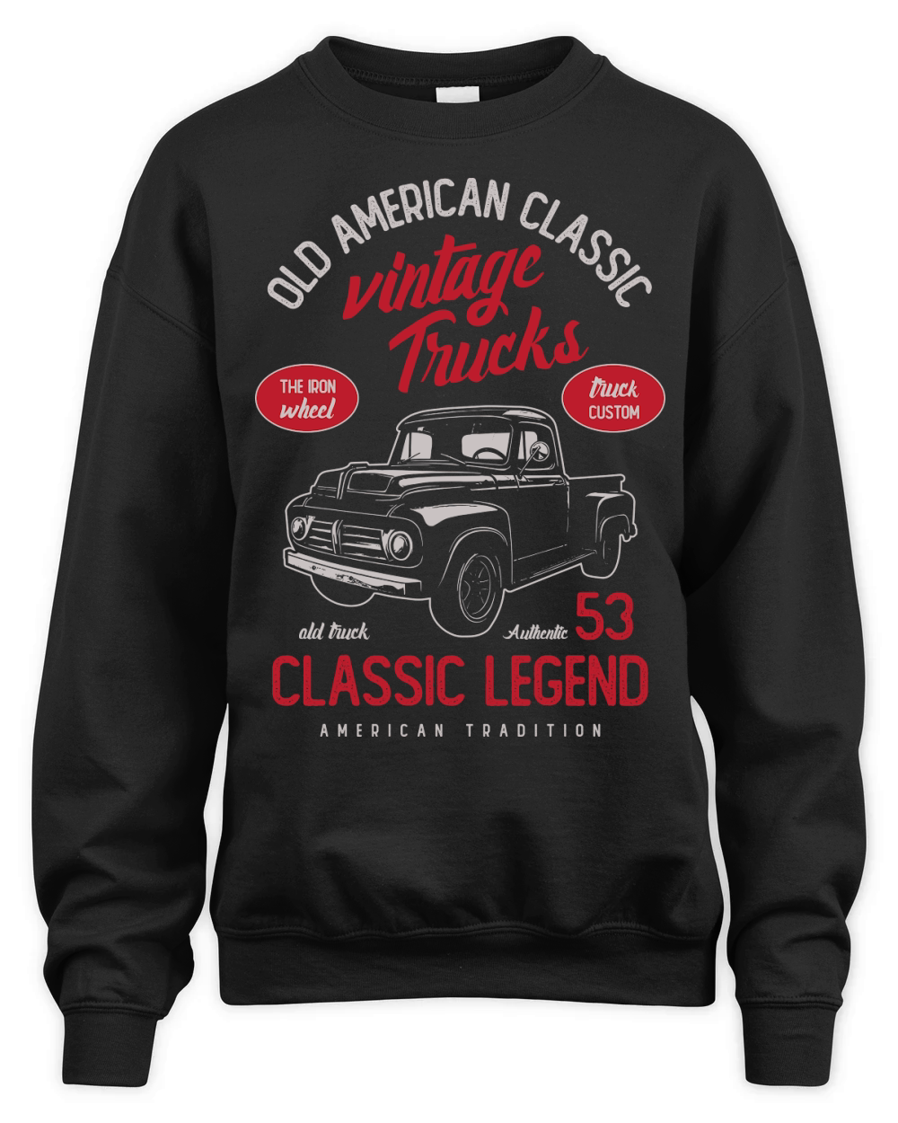 American vintage classic trucks Vector Unisex Premium Crewneck Sweatshirt