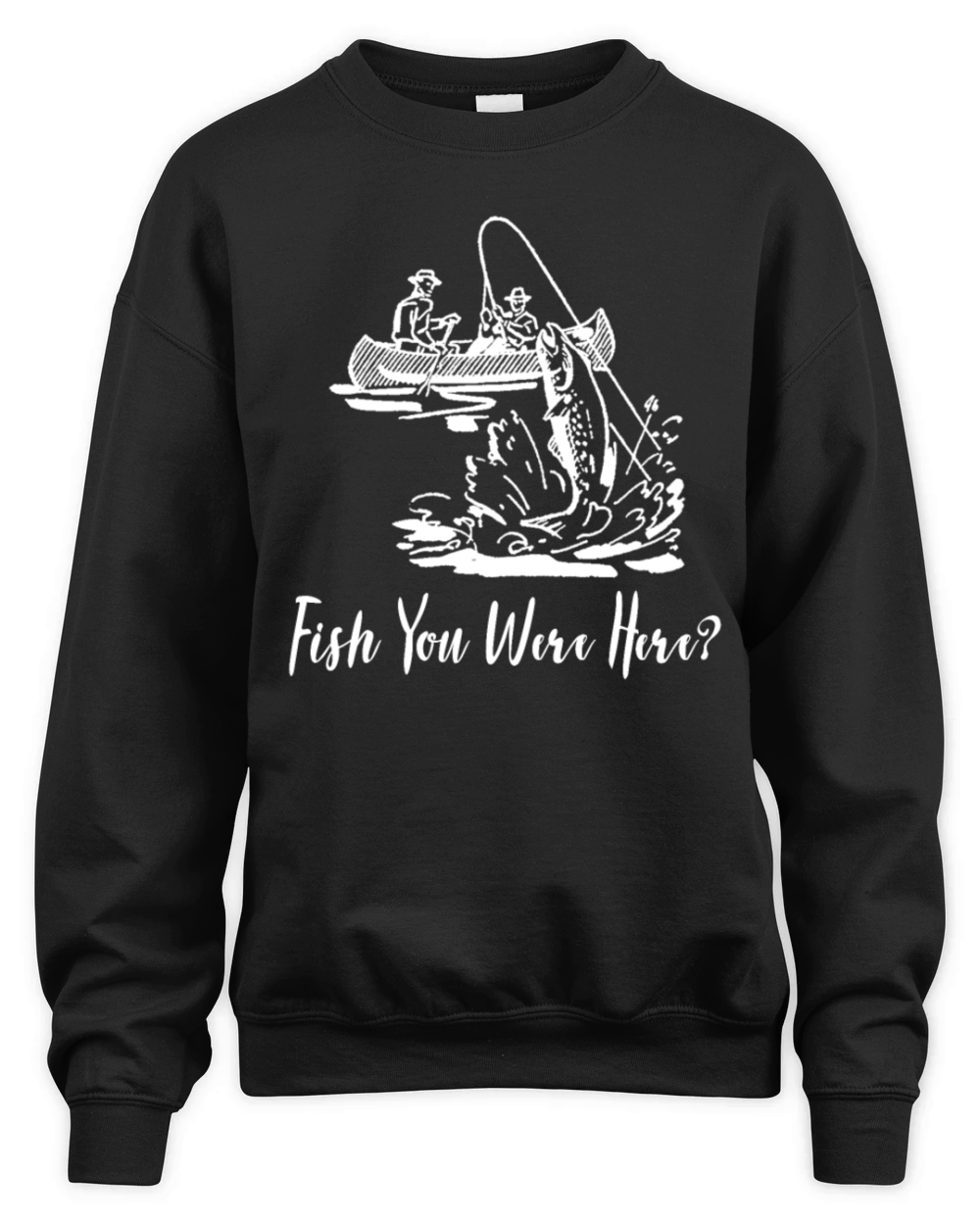 Fish You Were Here Vintage Fishing Kayak Unisex Premium Crewneck Sweatshirt