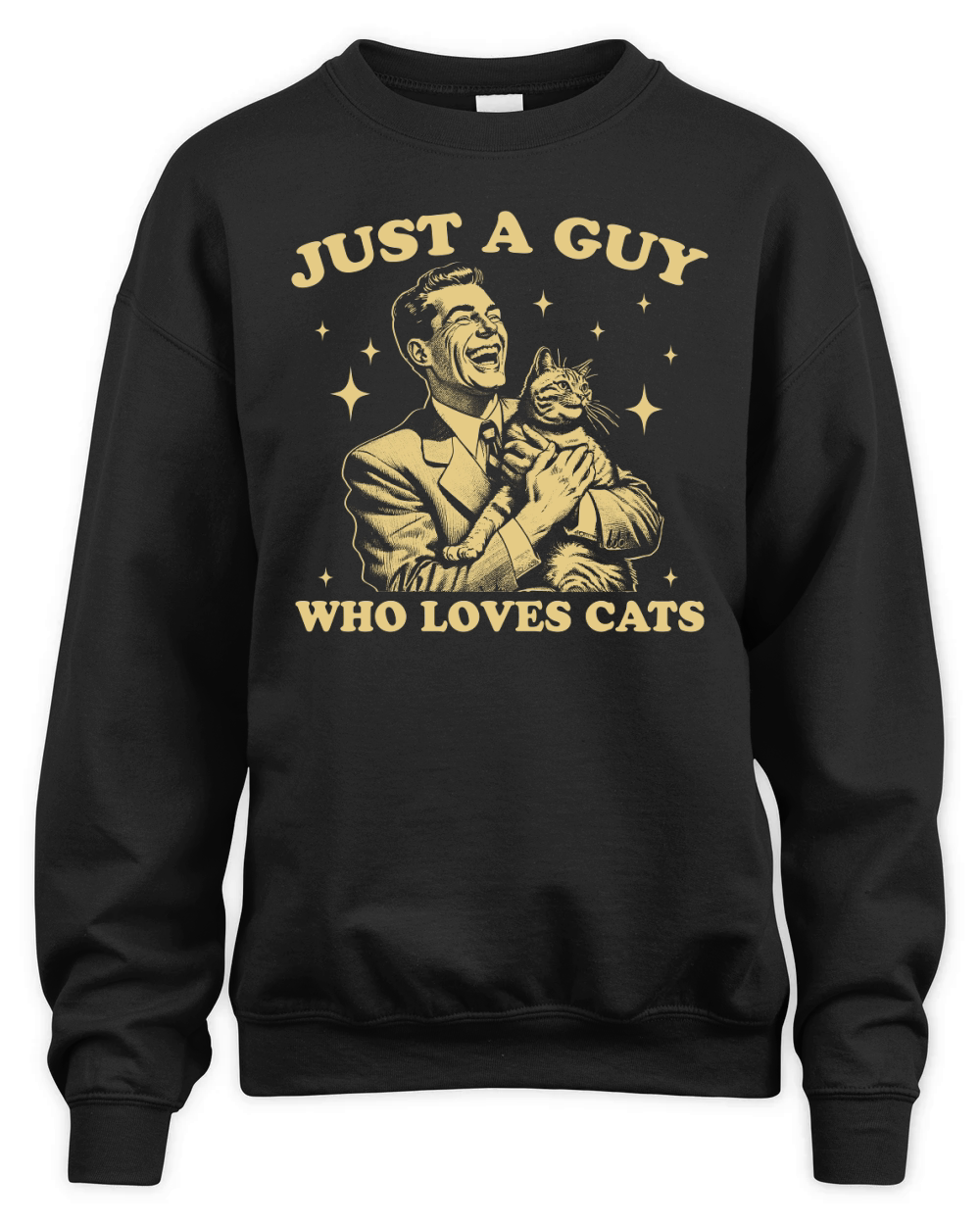 Just A Guy Who Loves Cats D Yellow Unisex Premium Crewneck Sweatshirt