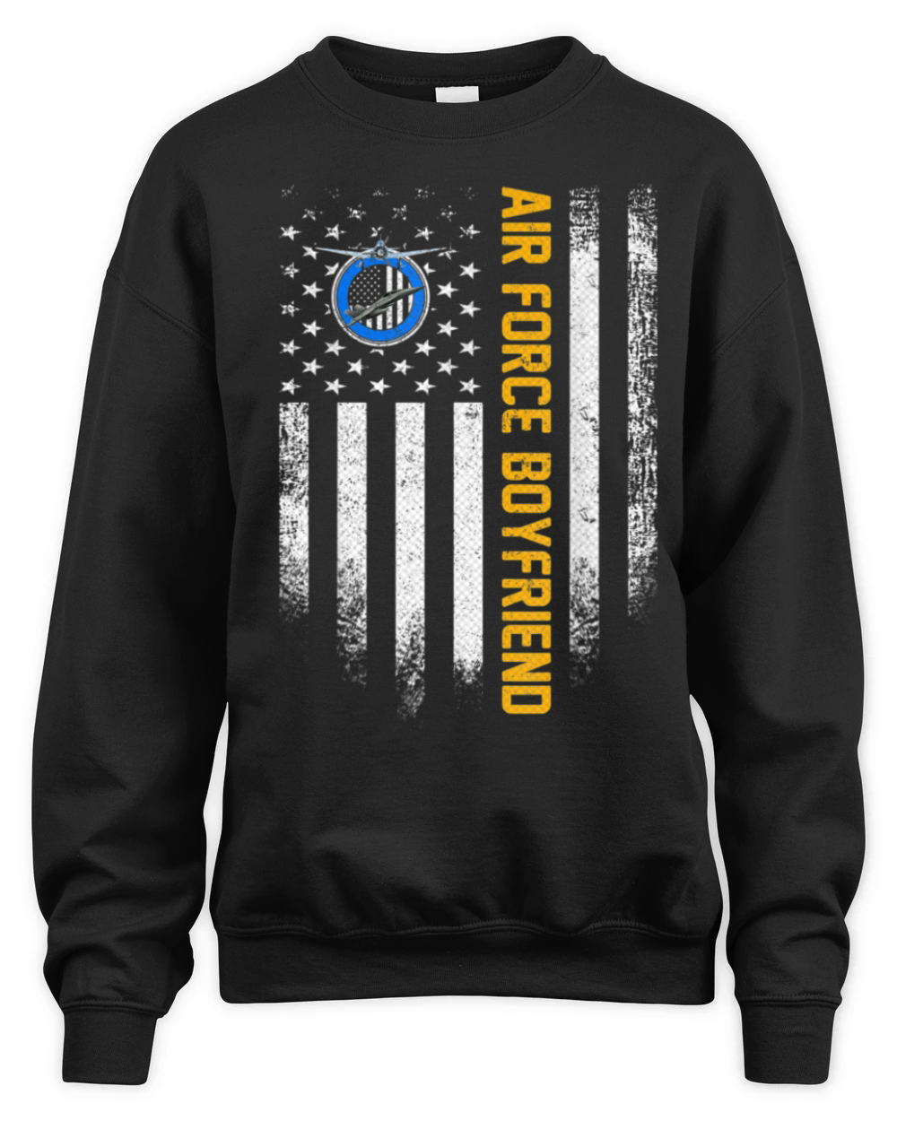 Vintage USA American Flag Proud Air Force Veteran Unisex Premium Crewneck Sweatshirt