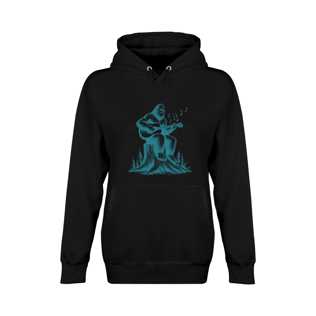 Bigfoot Playing Guitar L Green Unisex Premium Pullover Hoodie