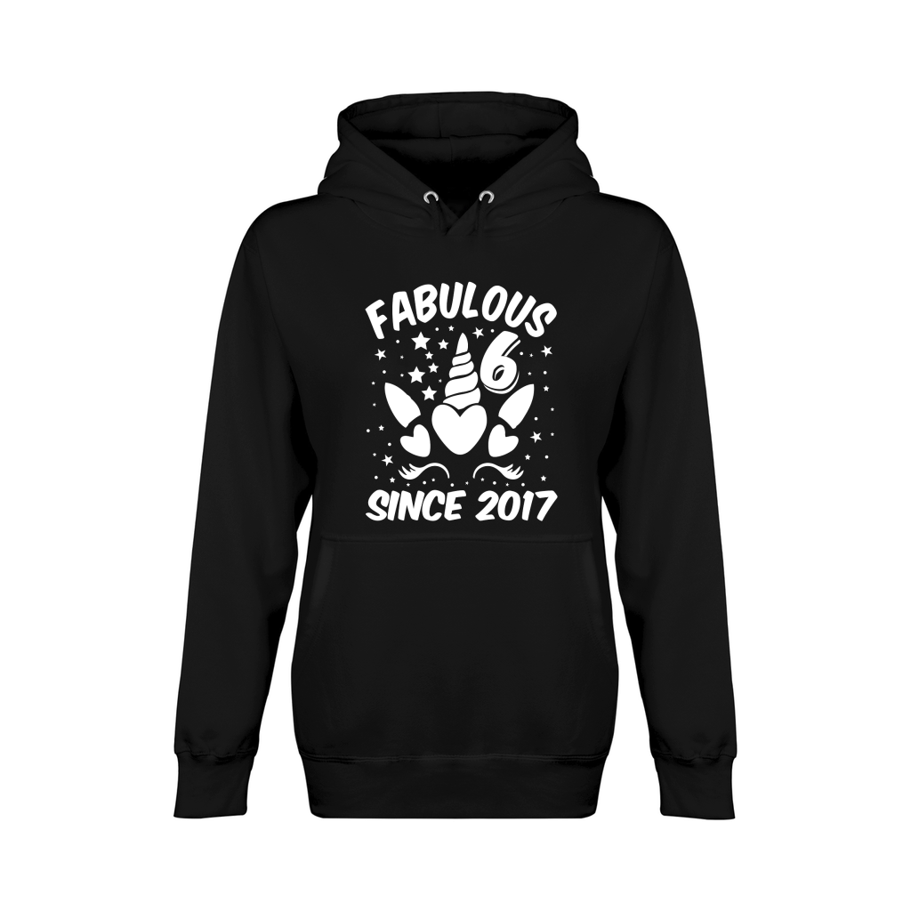 Fabulous 6 Since 2017 Unicorn Birthday T Shirt Design (2) Unisex Premium Pullover Hoodie
