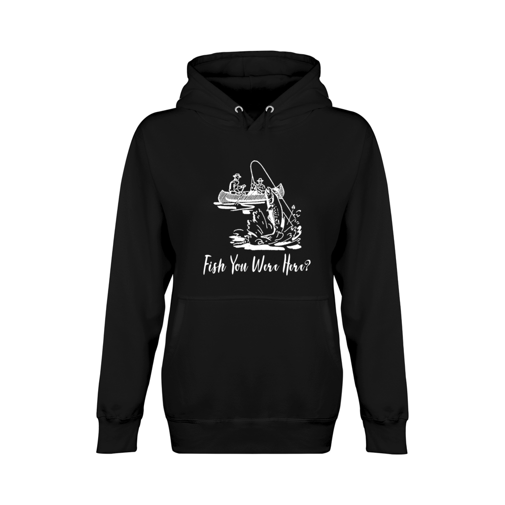 Fish You Were Here Vintage Fishing Kayak Unisex Premium Pullover Hoodie