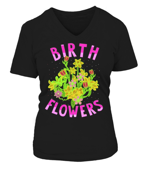 Birth Flowers V-neck T-Shirt Woman