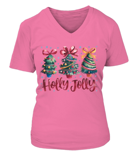 Holly Jolly3 V-neck T-Shirt Woman