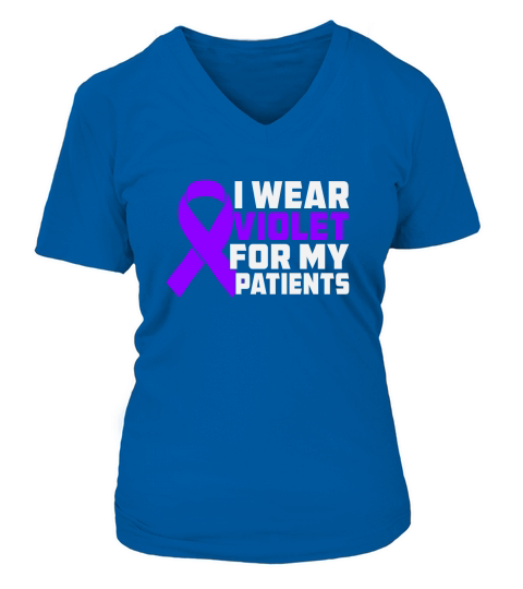 I Wear Violet For Patients V-neck T-Shirt Woman
