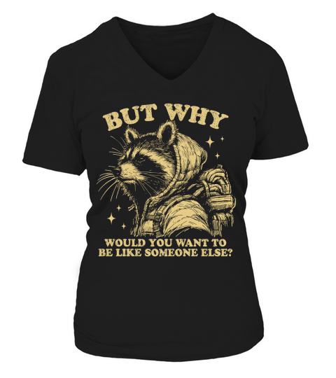 Inspirational Self Love Raccoon D Yellowpng V-neck T-Shirt Woman